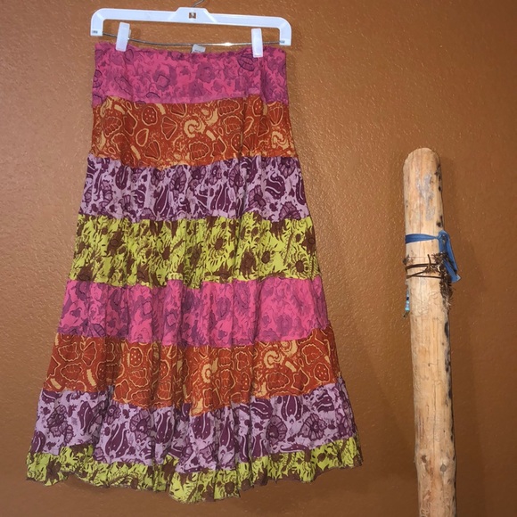 Alberto Makali Floral Boho Gypsy Tiered Maxi Skirt -  Size 12 - Picture 2 of 7